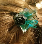 Black Rose Alligator Hair Clip