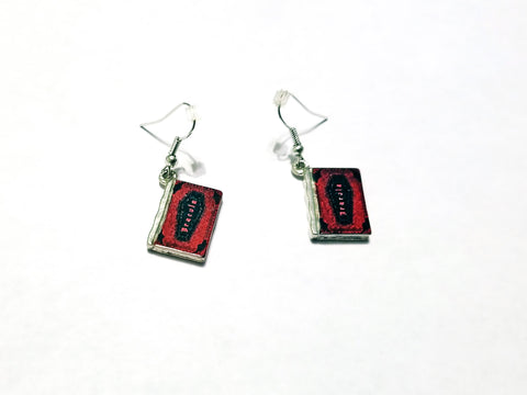 Dracula book earrings