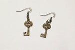 Antique bronze key earrings