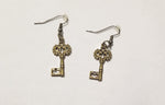 Antique bronze key earrings