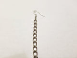 Long chain silver winged blue eye earrings